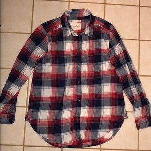 red/white/blue american eagle flannel